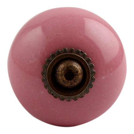 Pink Round Antique Fitting Ceramic Drawer Knob